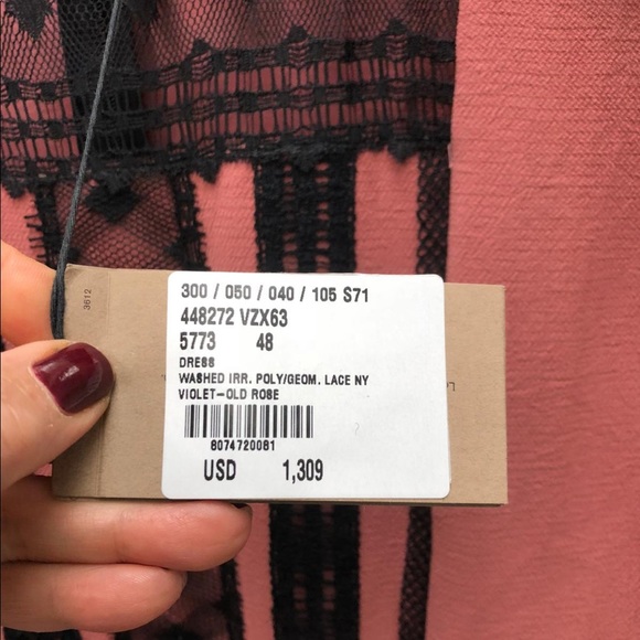 Bottega veneta pink black lace short sleeve dress - Picture 3 of 3